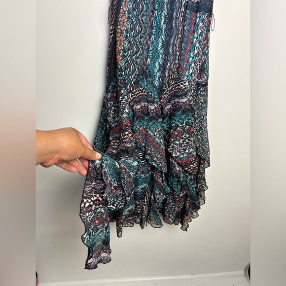 VTG Y2K Signature By Robbie Bee Sz 6 Fairy Flare Leyered Midi Dress Boho Shiffon - Picture 4 of 11